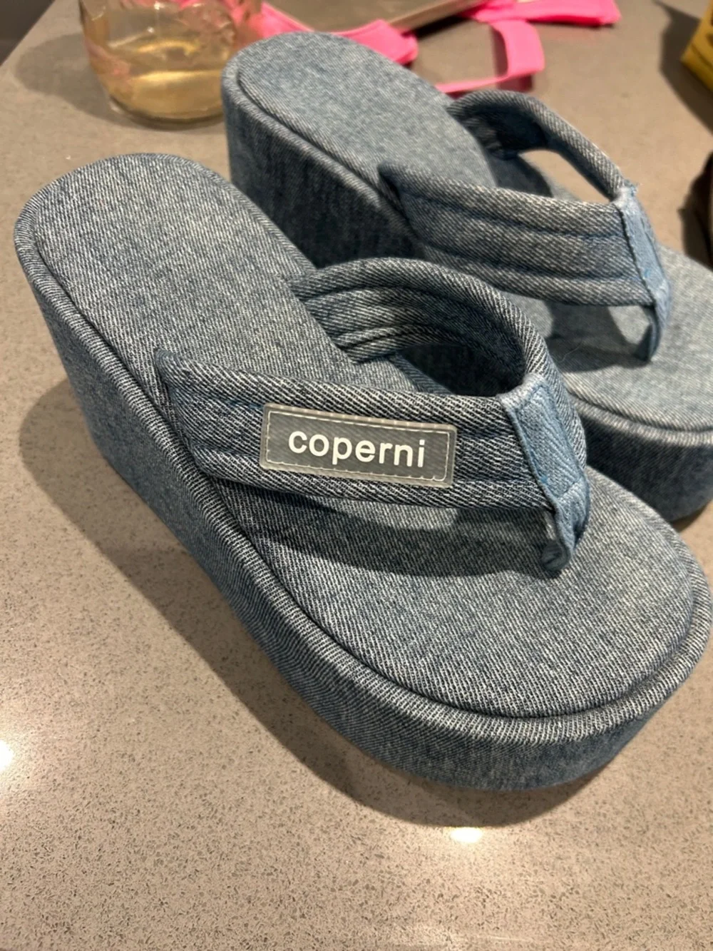 COPERNI Blue Denim Wedge Sandals - Picture 5 of 8